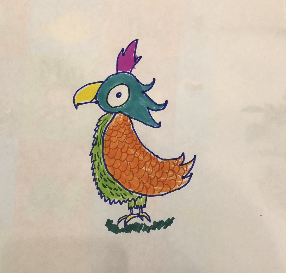KatBeddus's tweet photo. Thanks @RobBiddulph for the after school special of #DrawWithRob #MastersOfPlay Here are mine and Emily’s parrots! https://t.co/NyKSnVPgKI