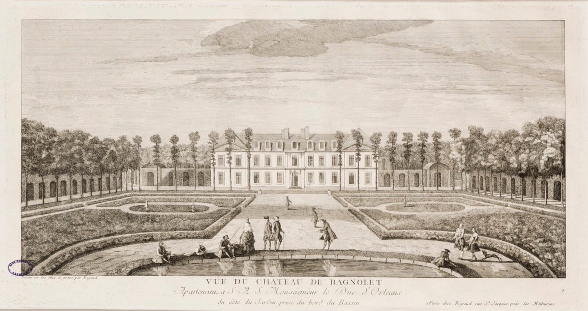 Le château de  @BagnoletFR est construit et réaménagé pendant tout le XVIIe siècle. De 1719 à 1749 il appartient à Françoise-Marie de Bourbon, fille de Louis XIV et de Mme de Montespan, épouse du Régent. Elle ajoute notamment un péristyle côté cour et fait redessiner les jardins.