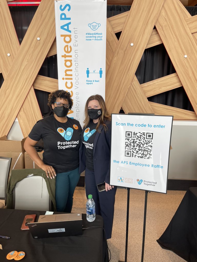 Grateful to <a href="/DrLisaHerring/">Dr. Lisa N. Herring</a> <a href="/KLovettDSE/">Dr. Katika D. Lovett</a> <a href="/skyeduck/">Skye Duckett</a> and the entire <a href="/apsupdate/">ATL Public Schools</a> team for working with <a href="/FultonHealth/">Fulton County Board of Health</a> <a href="/BlankFoundation/">Arthur M. Blank Family Foundation</a> to give the first dose of the <a href="/pfizer/">Pfizer Inc.</a> vaccine to thousands of our staff this week.

On the road to being #vaccinated #vaccinatedAPS #protectedtogether