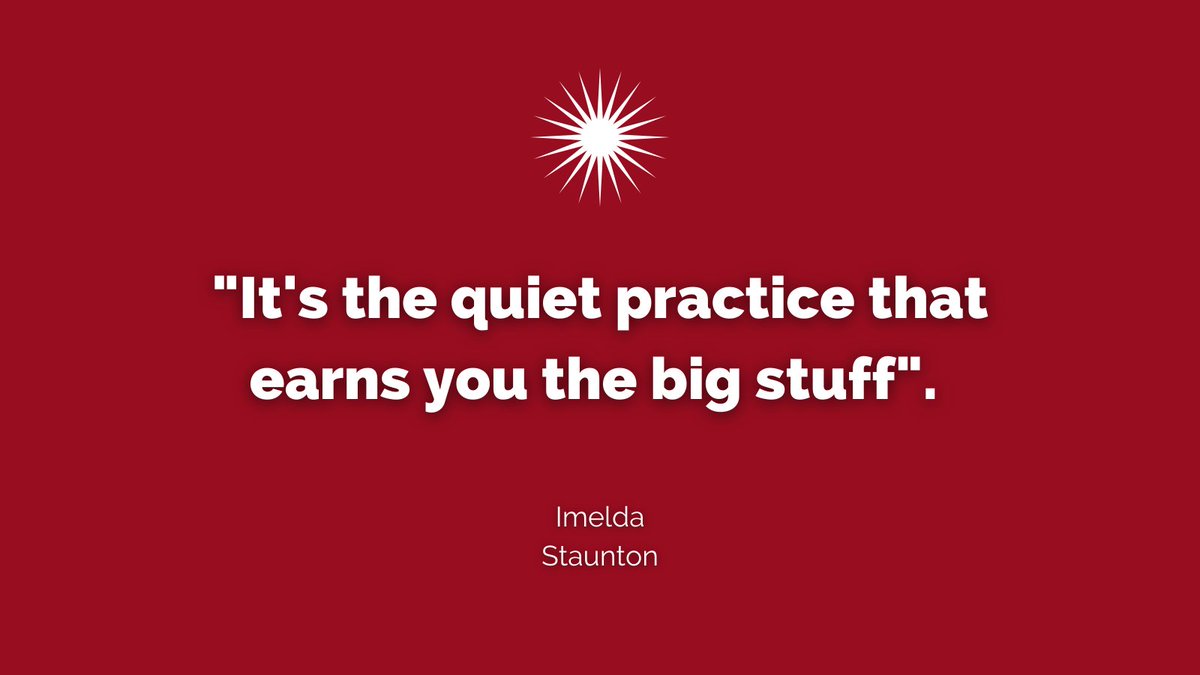 "It's the quiet practice that earns you the big stuff" - Imelda Staunton.

Shoutout to everyone still training throughout the pandemic, to everyone teaching zoom classes, and honing their craft in their homes. We see you and you are doing amazing. Keep going, we can do this.