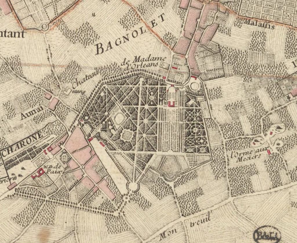 Le château de  @BagnoletFR est construit et réaménagé pendant tout le XVIIe siècle. De 1719 à 1749 il appartient à Françoise-Marie de Bourbon, fille de Louis XIV et de Mme de Montespan, épouse du Régent. Elle ajoute notamment un péristyle côté cour et fait redessiner les jardins.