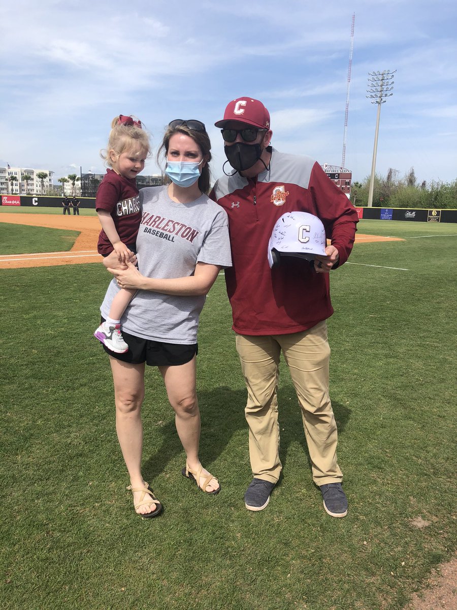 CofCBaseball's tweet photo. There aren’t enough words to thank this guy for his contributions to our program over the last eight years. Thank you, Zach, and good luck to you and your family in Georgia! #cougarfamily https://t.co/9UG7Gjaf1E