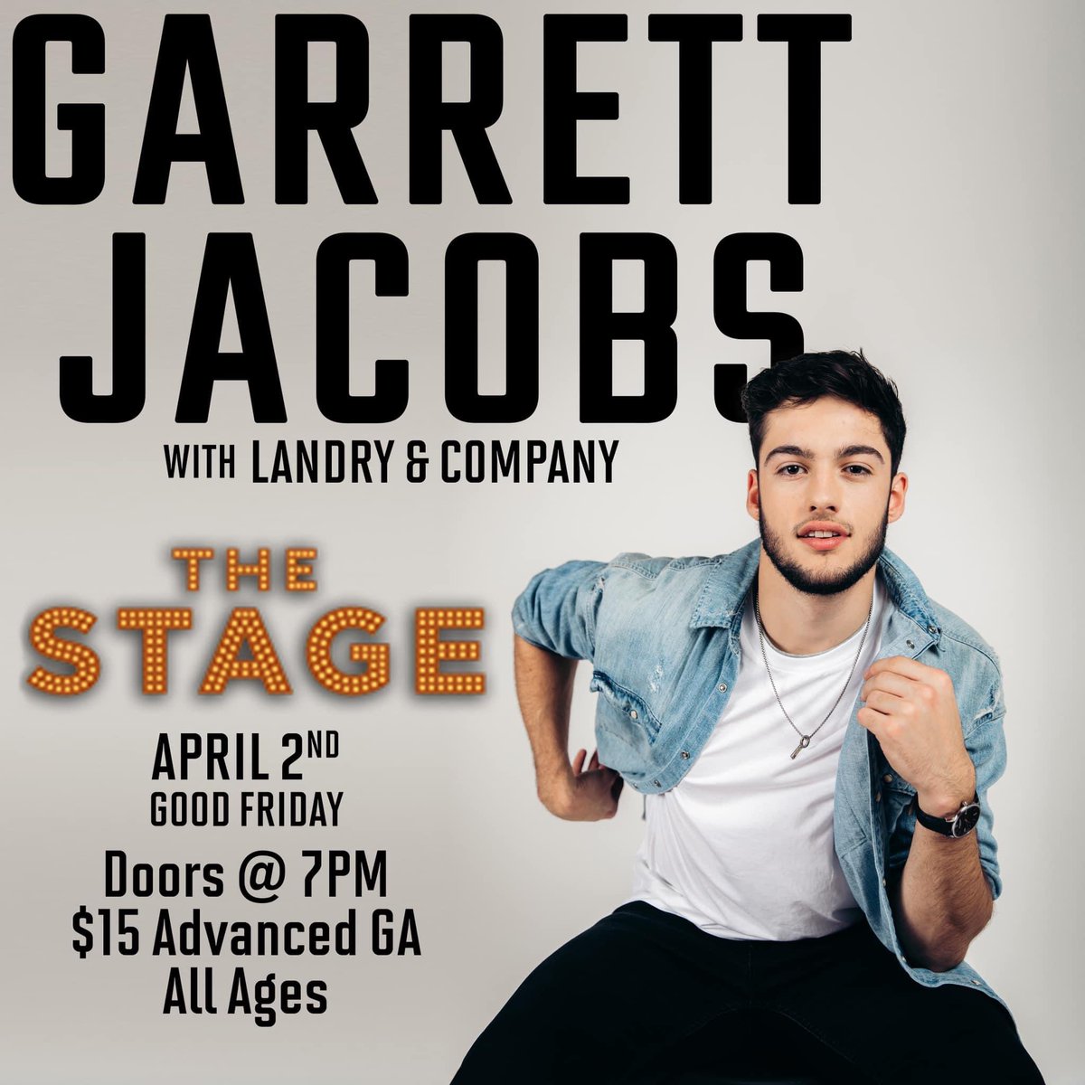 TheStageBossier's tweet photo. Come on out and party with @garrett_jacobs_ and us on Good Friday! https://t.co/V2zvJsg2Il