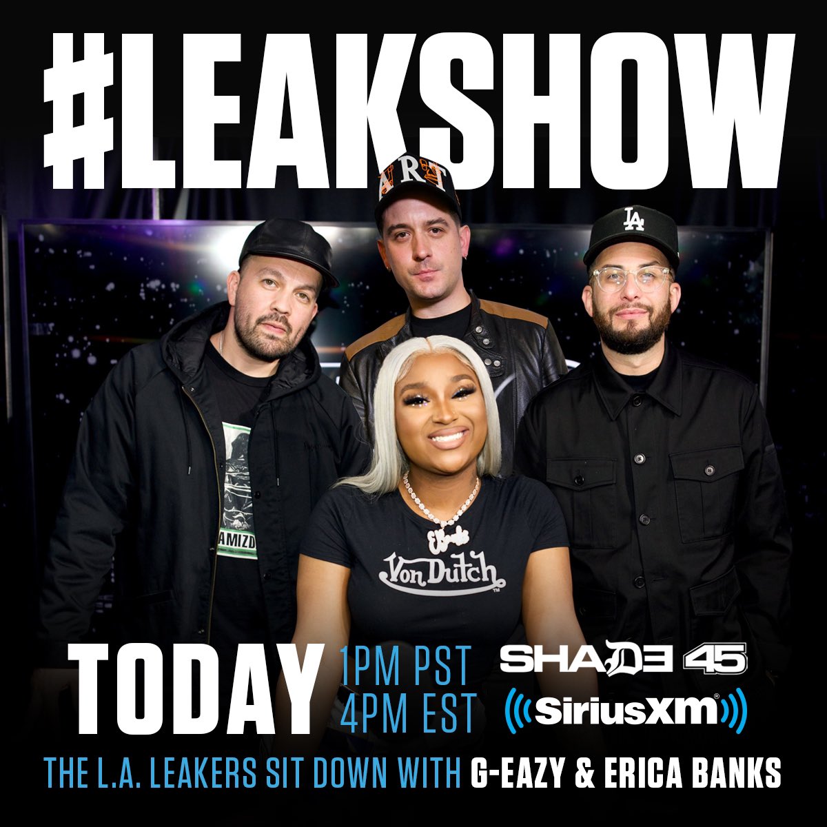 Shade45's tweet photo. Prepare for an incredible #LEAKshow this week with @TheLALeakers as @G_Eazy + @realericabanks join the show at 4pET / 1 on the West. https://t.co/3EtMhoWi3a