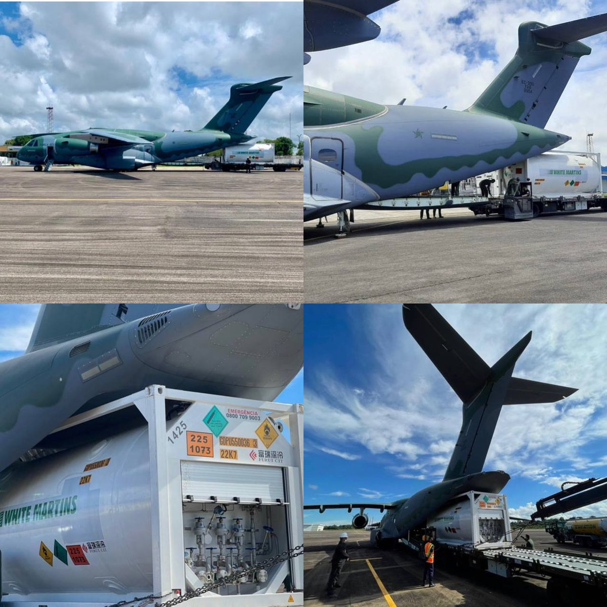 Recentemente, um KC-390 da Força Aérea Brasileira pousou em Porto Velho/RO transportando um contêiner isotanque de oxigênio líquido para utilização no atendimento de pacientes com COVID-19. Suas Forças Armadas não param nunca! Salvando vidas!! Obrigado FAB!!!