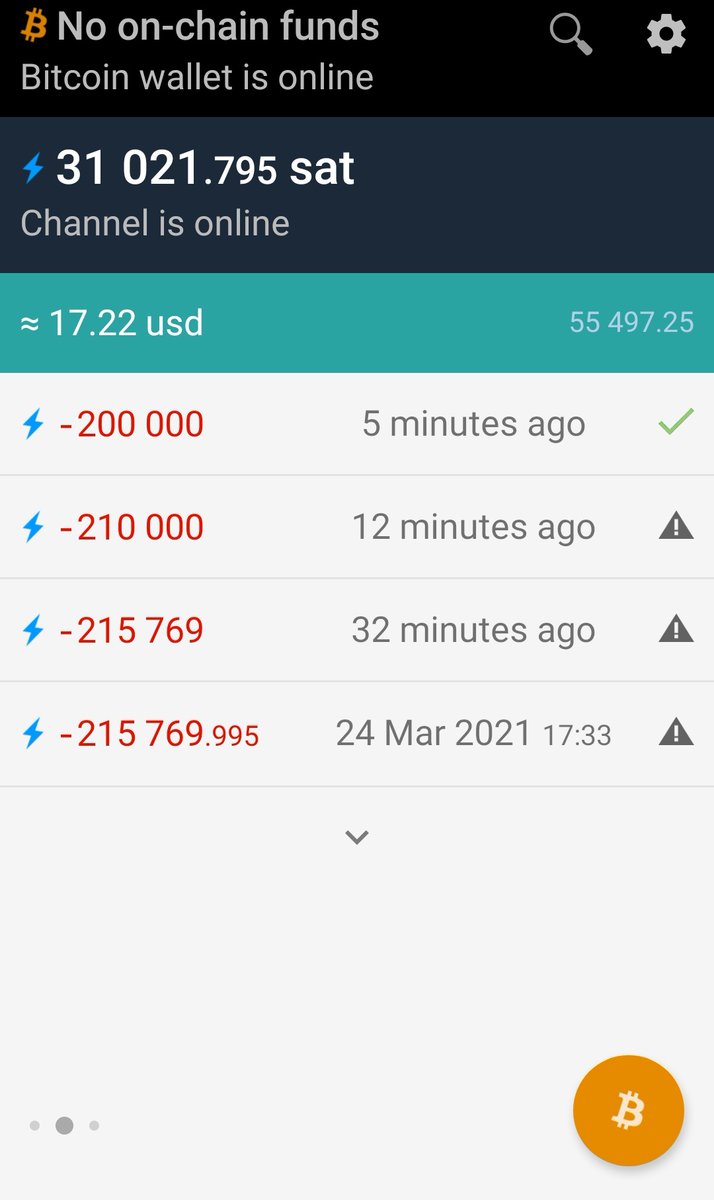 Was able to send 200k of my 231k sats in the end by successively decreasing the sats trying to send. Not sure what the issue was here or why needed to pay so much. Isn& #39;t 1k msat = 1 sat (debug info)? 0.05% routing also doesn& #39;t explain it.  @acinq_co /  @Breez_Tech connectivity :/