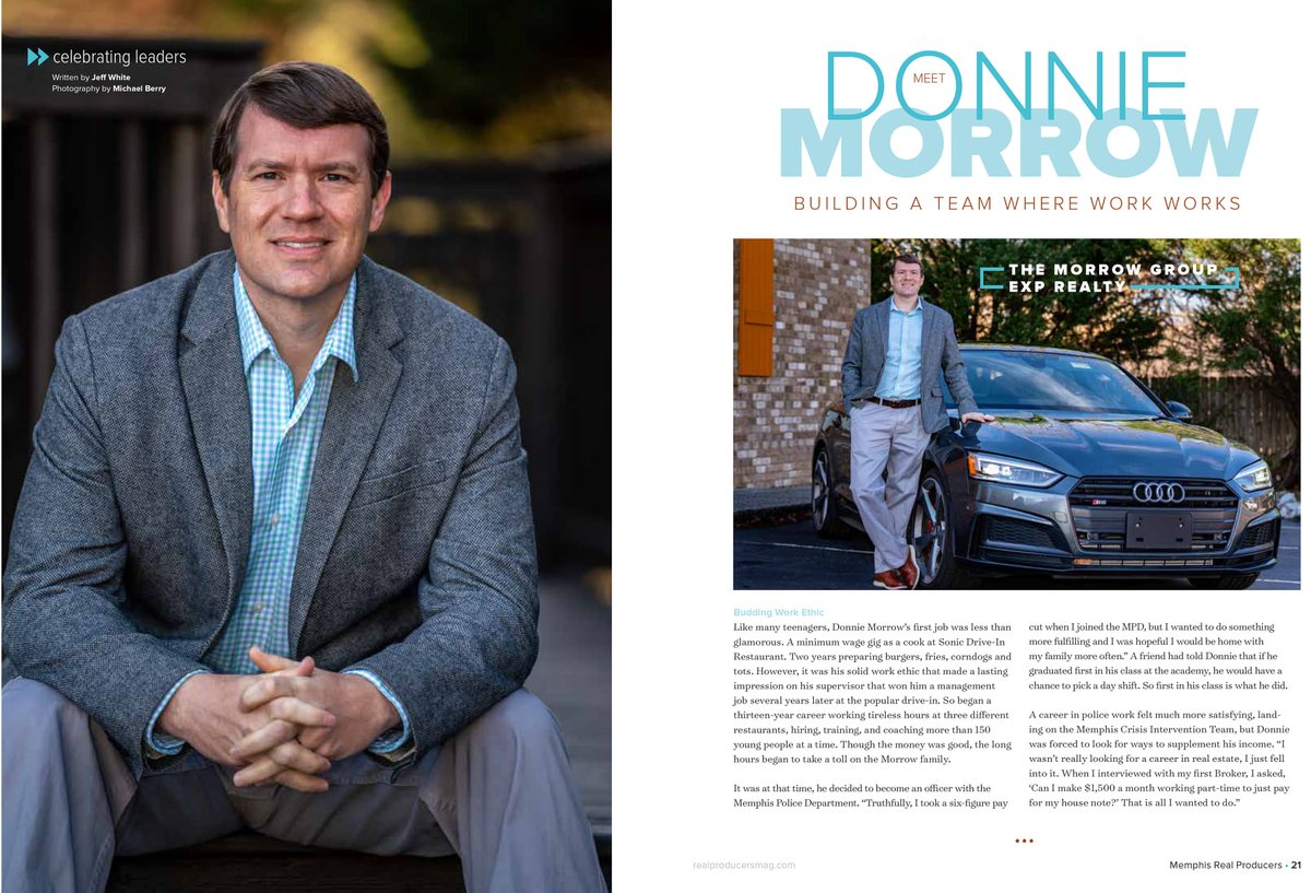 eXpRealty's tweet photo. Shout out to eXp Agent and Coach Donnie Morrow for the #CelebratingLeaders feature in the March edition of Memphis Real Producers Magazine. Prior to real estate, he managed three fast food restaurants while coaching countless young people. #eXpProud https://t.co/TJp7QjqRQ7