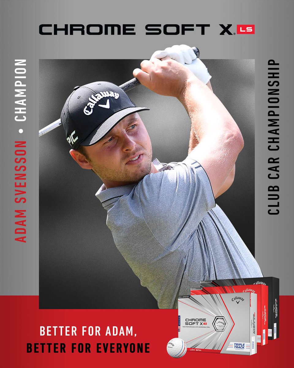 CallawayGolf's tweet photo. Win No. 1 in the bag! 🤙�� @adamsvensson59 becomes the first player to earn a professional victory with Chrome Soft X LS. https://t.co/UUeZDmjVHM
