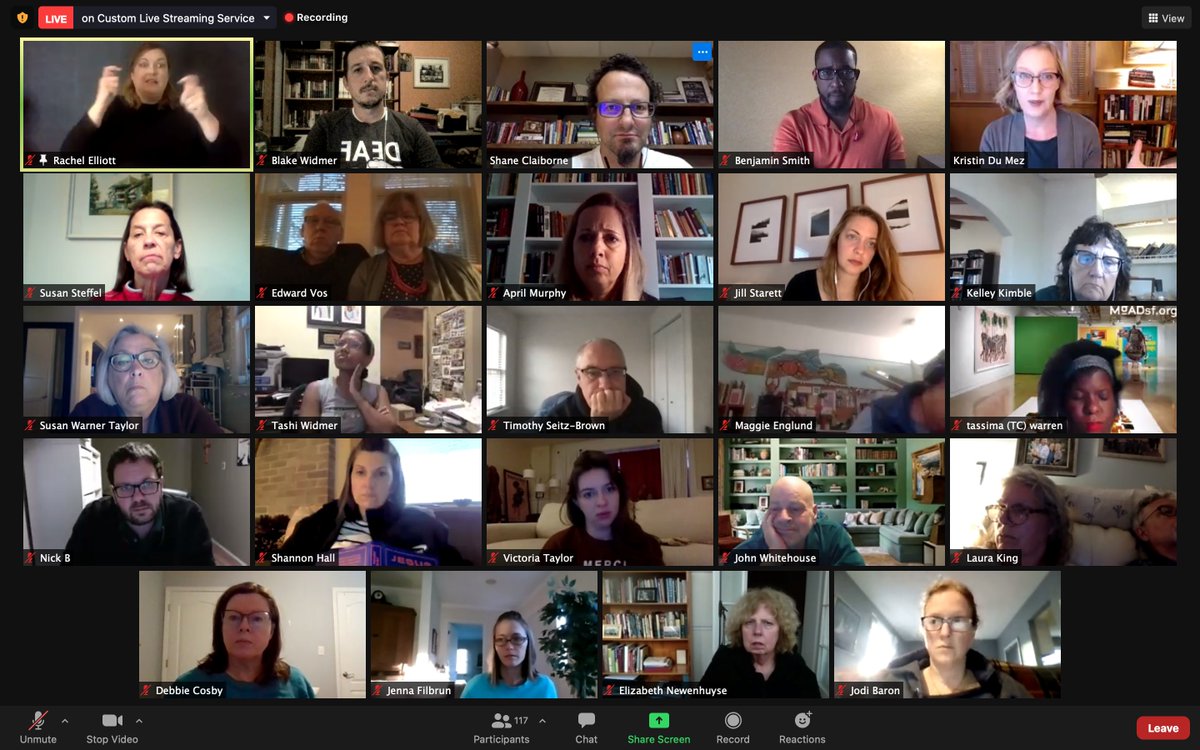 blakewidmer's tweet photo. Shout-out and huge thanks to @ShaneClaiborne and @kkdumez for hosting an inclusive chat tonight with ASL interpreters so that Deaf viewers (my amazing wife @cccded) could be engaged in this important conversation on J&amp;JW. "What was once done, can be undone." #beapartofthesolution https://t.co/jgdZN2okcP