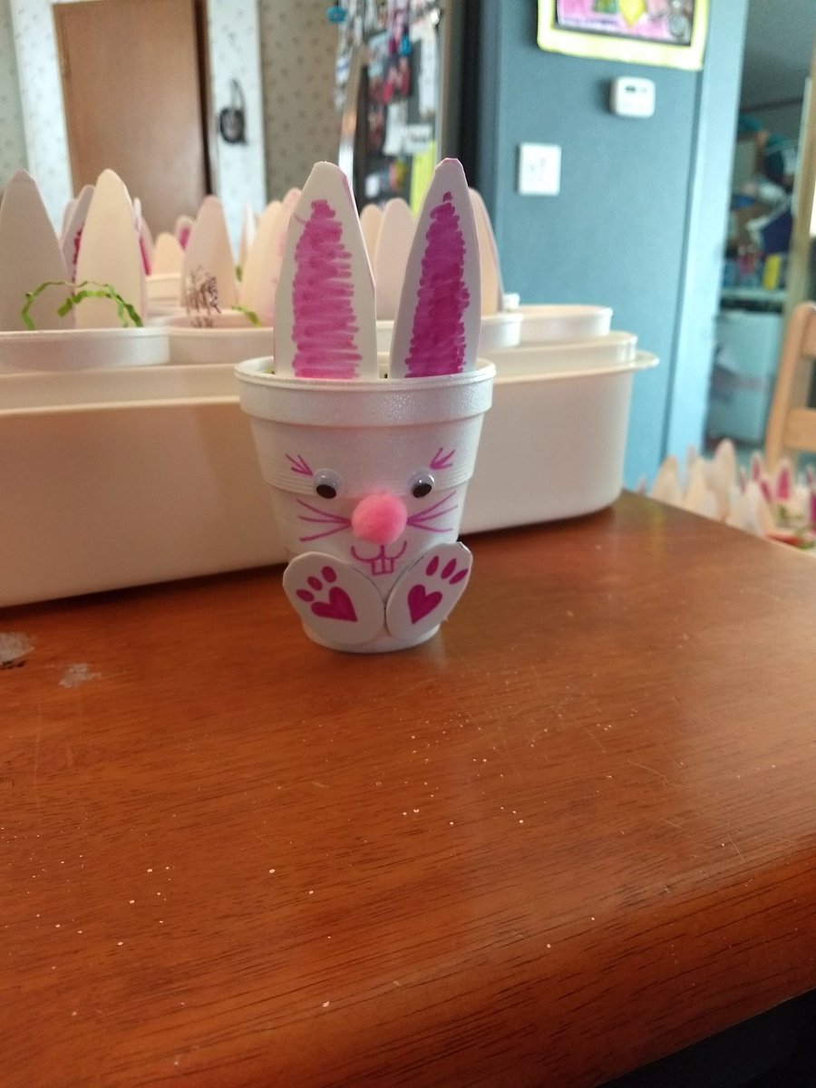 Bunny Cups.  For the residents &amp; staff at the memory care facility where my mom is.  They take great care of her.  Julie &amp; Jazz did most of the work while I was at work.  We made 63 of them.