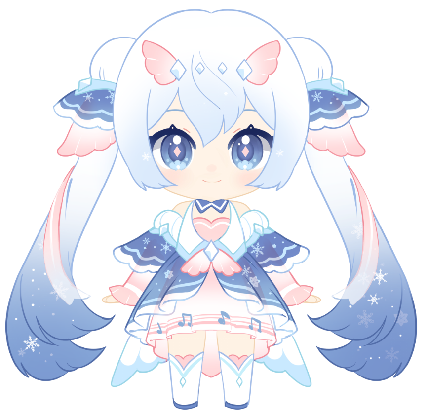 初音ミク ,雪ミク 「time to sleeppppppppp 」|❄️Isaky❄️Working on Lalin's Curseのイラスト