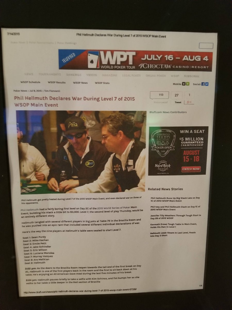 PURDSTERRR's tweet image. @tim00 Finally got around to getting this framed. Thank you for writing about this thrill of a lifetime for me, playing with @phil_hellmuth @thebattlermk @Jake__Schindler. #PHDeclarationofwar #WSOP2015