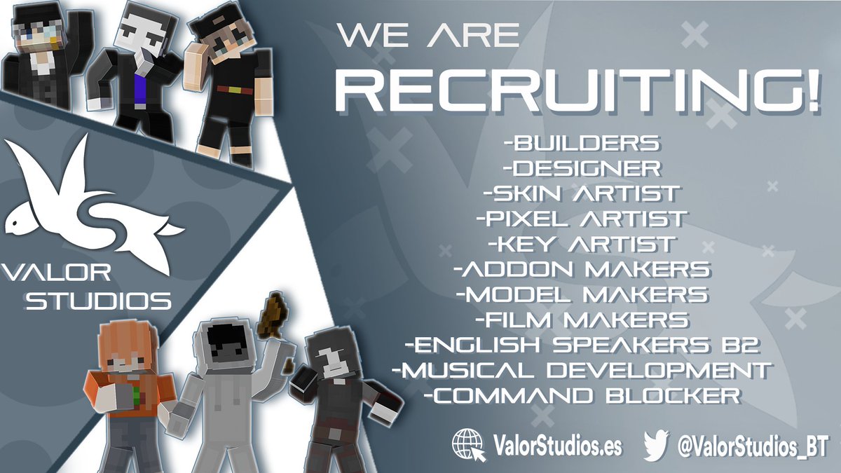 Apply Open Here:docs.google.com/forms/d/e/1FAI…

Discord: discord.valorstudios.es