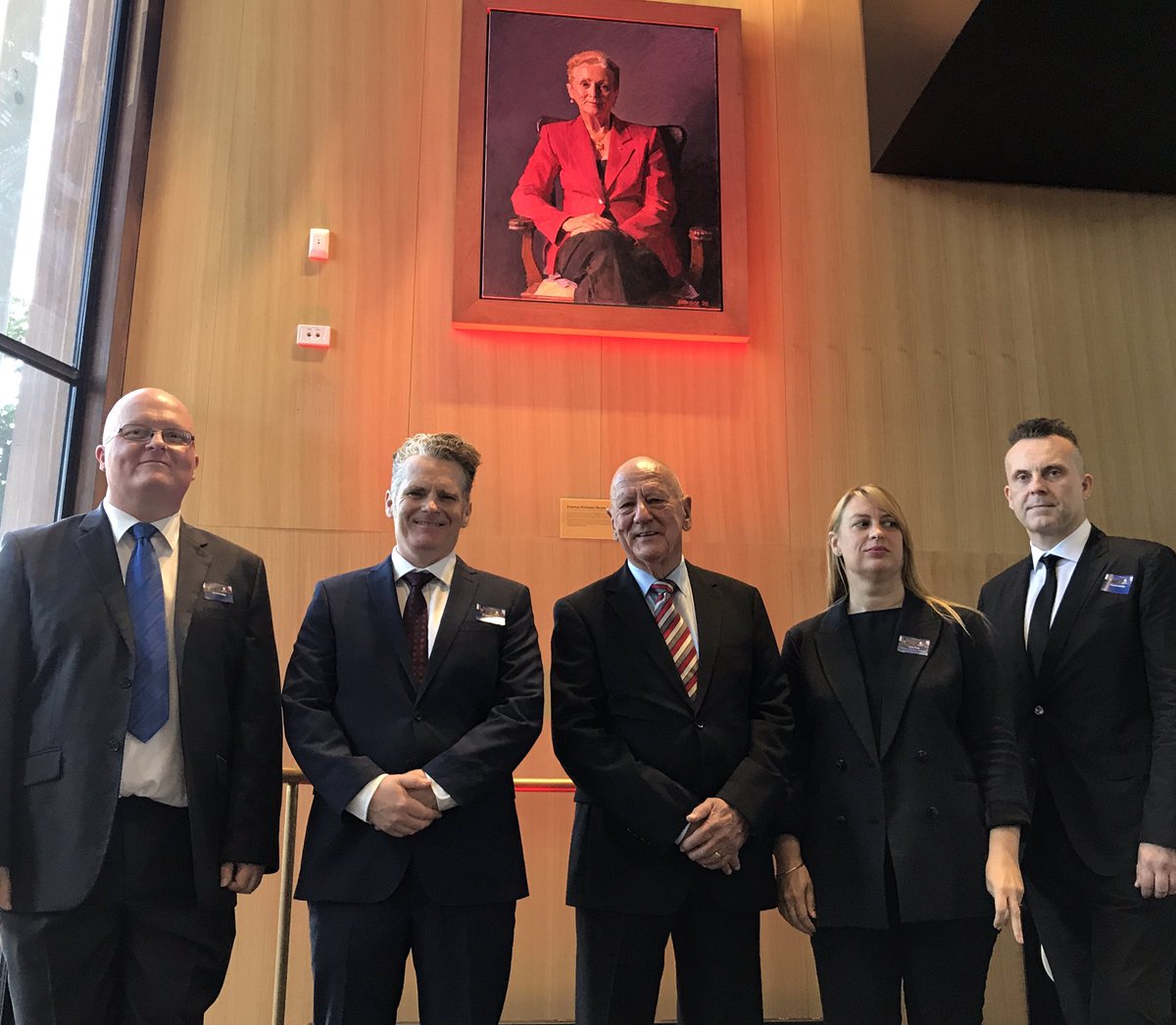 UniversitySA's tweet photo. Honouring @UniversitySA former Vice Chancellor Denise Bradley as her family join together at the unveiling of her portrait at the newly dedicated Bradley Building this morning https://t.co/2TNPYtJfBj