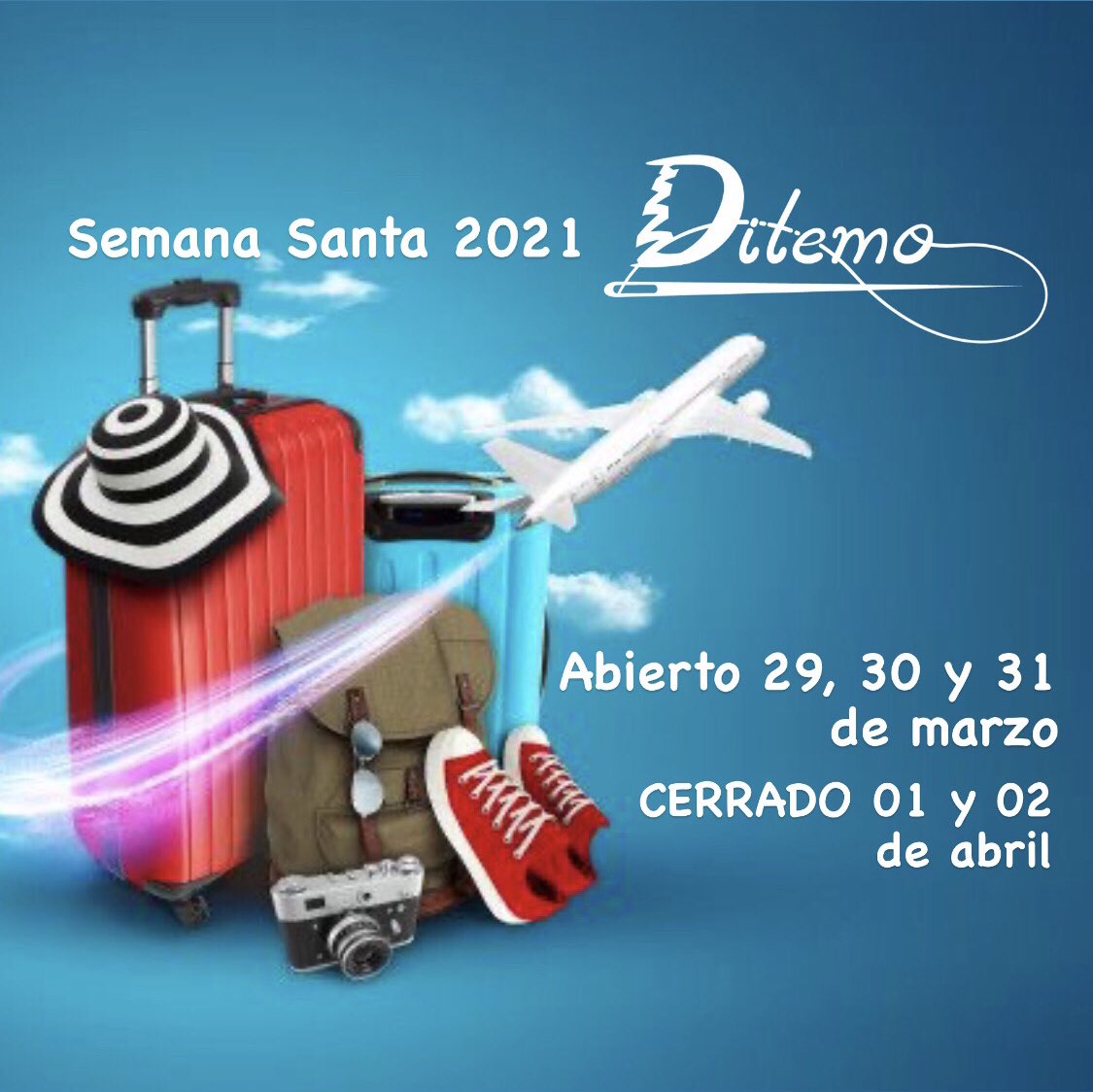 VRDitemo's tweet photo. Anticipa tus compras esta Semana Santa, te estaremos atendiendo este LUNES, MARTES y MIÉRCOLES.
Descansaremos el jueves y viernes Santos
Para #Ditemo tú eres importante
71588 #mty #mx #mexico #avios #hilos #textiles #elasticos #entorchados #cierres #zipper #Monterrey #Mtynl https://t.co/F1ZUw8VxIC