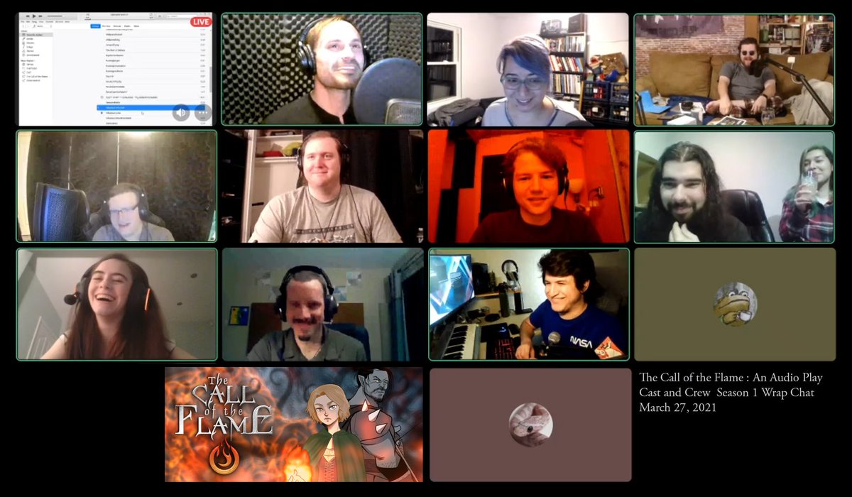 CalloftheFlame's tweet photo. From The Call of the Flame Season 1 discord wrap party, soon to be uploaded for you all! #AudioDramaSunday #voiceacting https://t.co/pLOX1yVYeK
