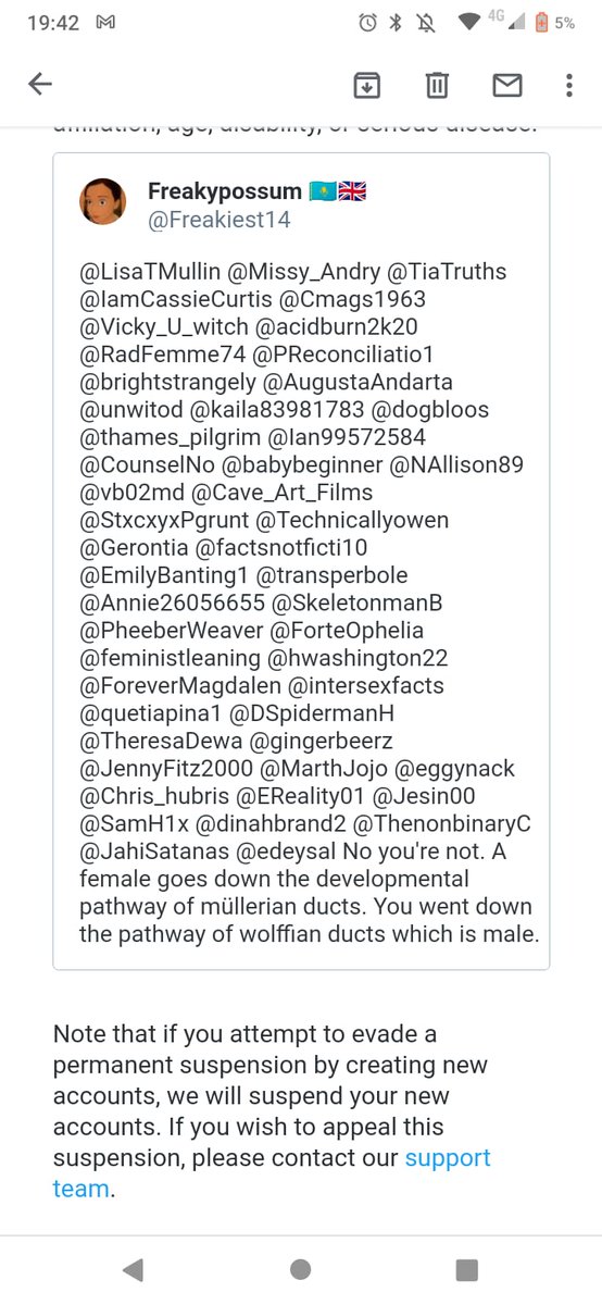 258. Women who understand human developmental biology must pretend not to, otherwise Twitter will suspend them. #TwitterHatesWomen #TwitterHatesScience