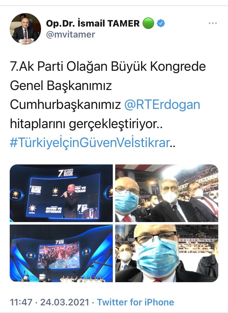 sedatpisirici's tweet photo. AKP Kayseri Milletvekili Op. Dr. İsmail Tamer. Genel cerrah. Kayseri Tabip Odası’nın eski başkanlarından. TBMM Sağlık, Aile, Çalışma ve Sosyal İşler Komisyonu Üyesi. 24 Mart kongre, 28 Mart hastane. Olmayınca olmuyor demek ki! https://t.co/Q6wtHqA8N4