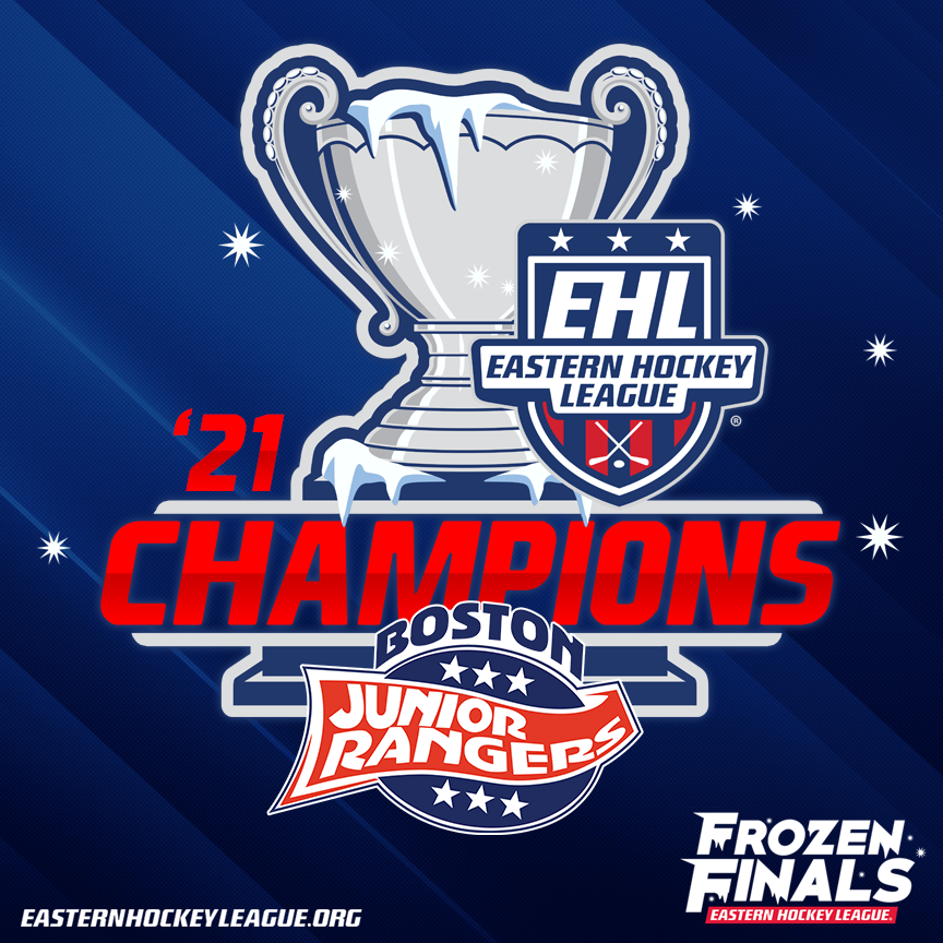 With a come from behind OT victory the @Rangers_EHL no longer have business to finish. They are the 2020-21 EHL Champions! #EHLFrozenFinals