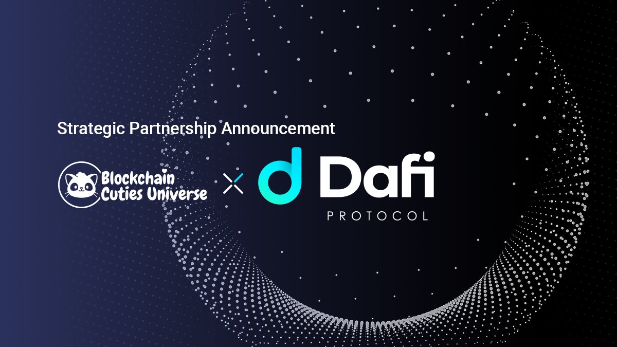 BlockchainCutie's tweet photo. Dear friends, right after our Sunday #Pawedcast we decided to do a proper follow-up on our Strategic partnership with @DafiProtocol and explain how it will benefit the $BCUG economy!
P.S. There will be unique #DAFI #NFTs too.
Check the announcement:
➡ https://t.co/djd4wZKXNd https://t.co/eSRYY2YPVD