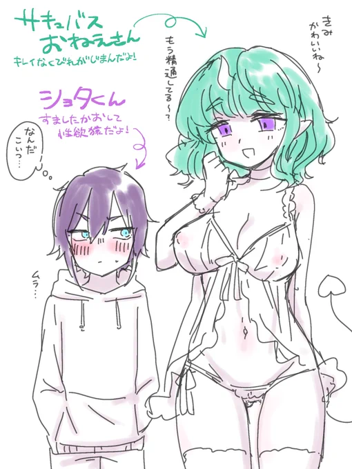 サキュバスお姉さんが絶倫ショタの精気で肥満化する話 
