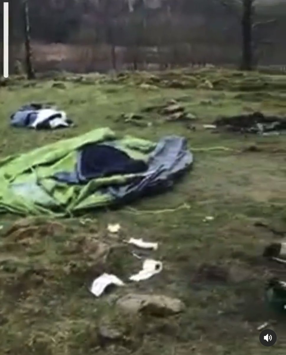 After a lovely day out I’m feeling really sad to see this circulating Instagram tonight. I counted 4 tents, about 5 camp chairs and all kinds of other shite just left behind. If you are not going to respect the outdoors, stay away. Full video on @thelakesplasticcollective 🤬😢💔
