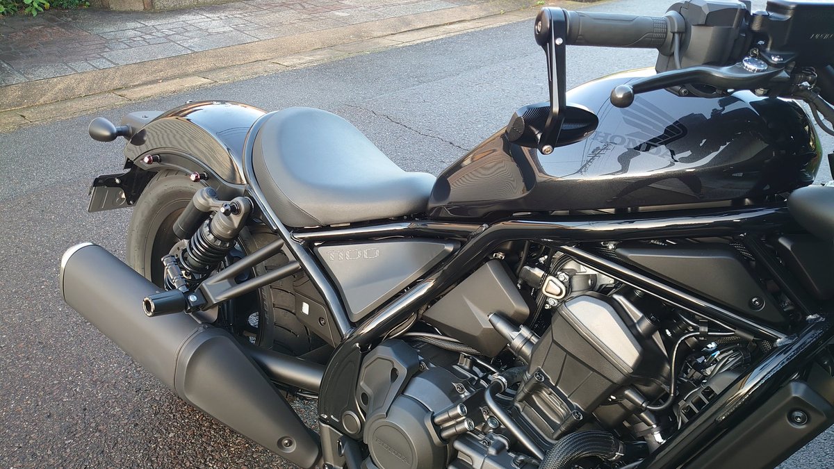 バーエンドミラー アンダー化しました！ 目の前の視界が開けて、気持ち