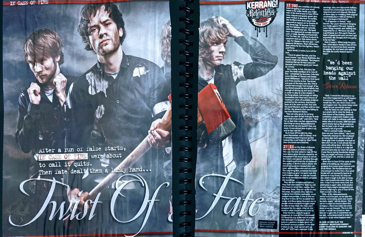 Kerrang! feature '09. Really wanted to keep that axe. Plus, those shirts weren't cheap on our touring budget.