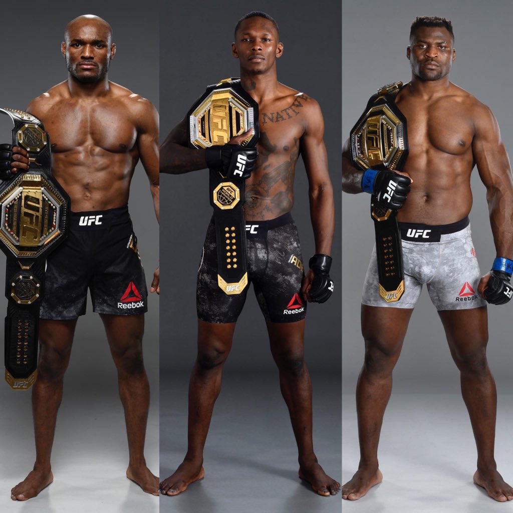 HomiePhillips's tweet image. Usman! Adesanya! Ngannou! Africa now has three champions 🇳🇬🇨🇲 #UFC260 #yeahthough