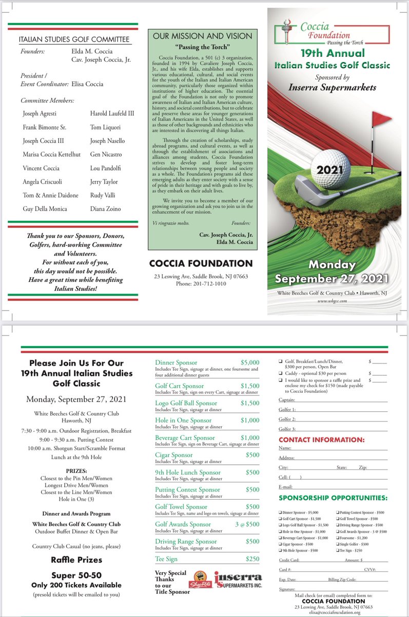 ProfZoino's tweet photo. Consider joining us for golf or for an evening of fun with prizes. All proceeds go to Italian studies scholarships! #cocciagolfouting #italianstudies https://t.co/iMQqt7MyYE