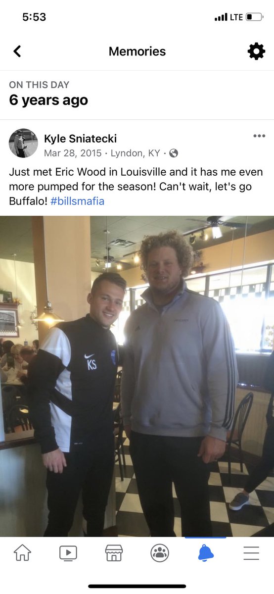 K_Tecki_'s tweet photo. @EWood70 came across this gem today. Always cool to meet @BuffaloBills guys out and about. Can’t wait for this next season to start #BillsMafia https://t.co/SsNHULt7xI