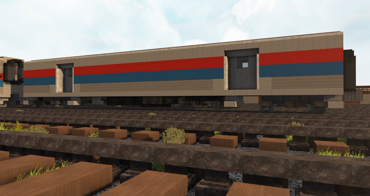 TheAlphaRebel's tweet photo. Been working on some #Minecraft Amtrak trains starting with the superliners.  There's two engines, the EMD SDP40F and EMD F40PH, the various coach configurations, and the baggage car. https://t.co/2NHPu8gzzL
