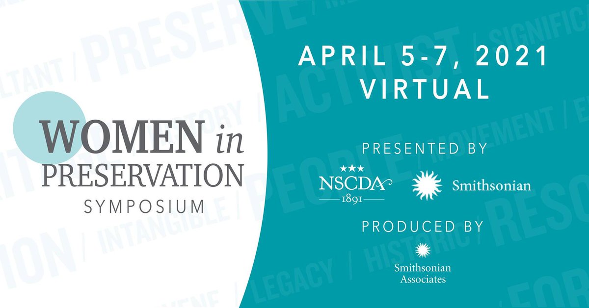 April 5-7 Women in Preservation Symposium:
Join a free, three-day celebration of women &amp; their pivotal role in American preservation. Katherine Malone-France &amp; Milan Jordan of <a href="/SavingPlaces/">Saving Places</a> + 2020 Aspire Award winner Zulmilena Then will be speakers.
ow.ly/HVp450E9JVU