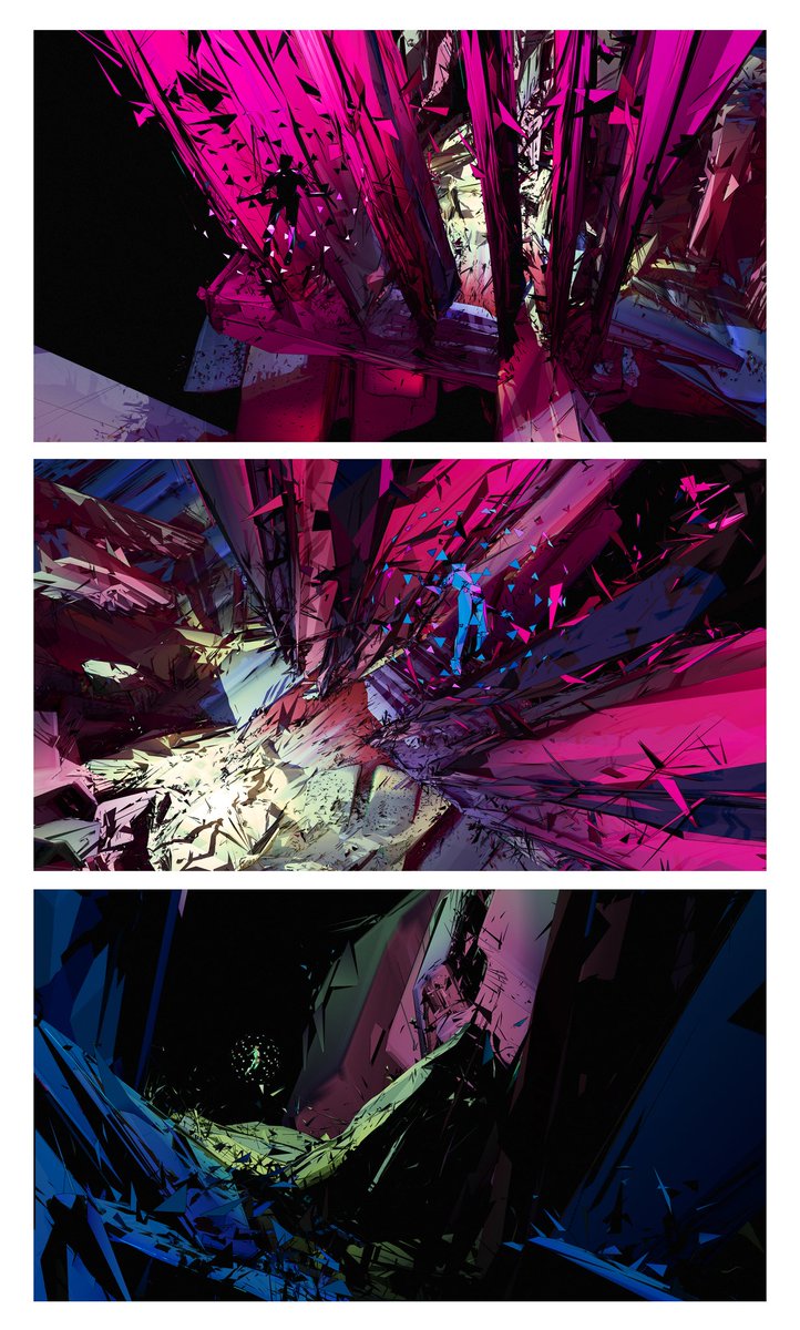 causelovesky's tweet photo. Glitch. Fun abstract scene created in vr and blender :) @BlenderNPR @GravitySketch #blender #vr #art https://t.co/QQnns3PT4v