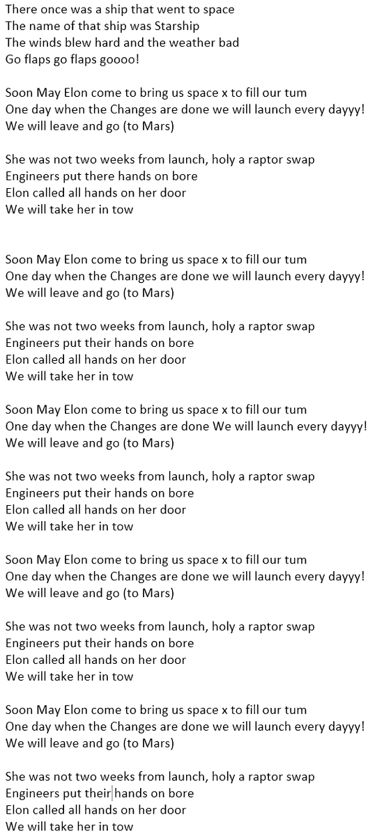 Framryk's tweet image. "There was once a ship that went to space"... Wellerman SpaceX #Starship #Starshipsn11 @SpaceX style! Courtesy of Civilian Space! Listen up, @elonmusk @TotalSpaceNet @OLHZN @NASASpaceflight