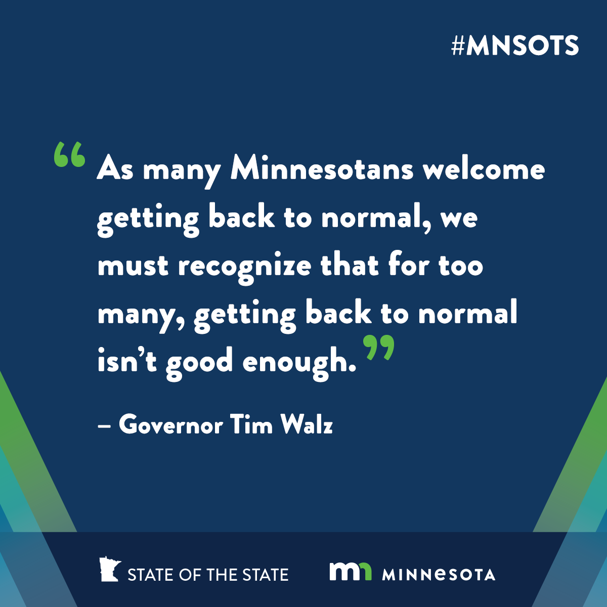While MN ranks as one of the best places in the country for a white child to grow up, it often ranks as one of the worst for a child of color.
 
As Minnesotans welcome getting back to normal, we must recognize that for too many getting back to normal isn’t good enough. #MNSOTS