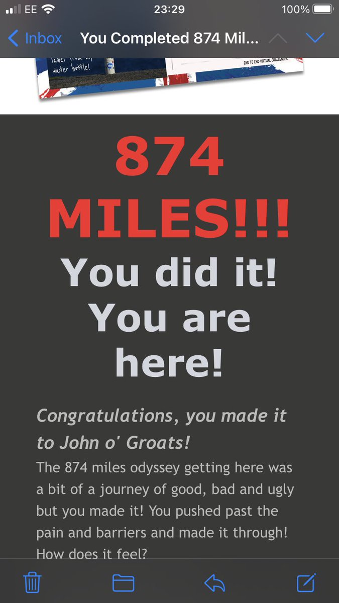 AnnieLoRecruit's tweet photo. 874 miles in exactly 6 months to the day of starting... excited for my medal 🏅 @runendtoend #runlejog and thanks to @BTS_twt for the 🎶💜 https://t.co/AYX5uGGHM2