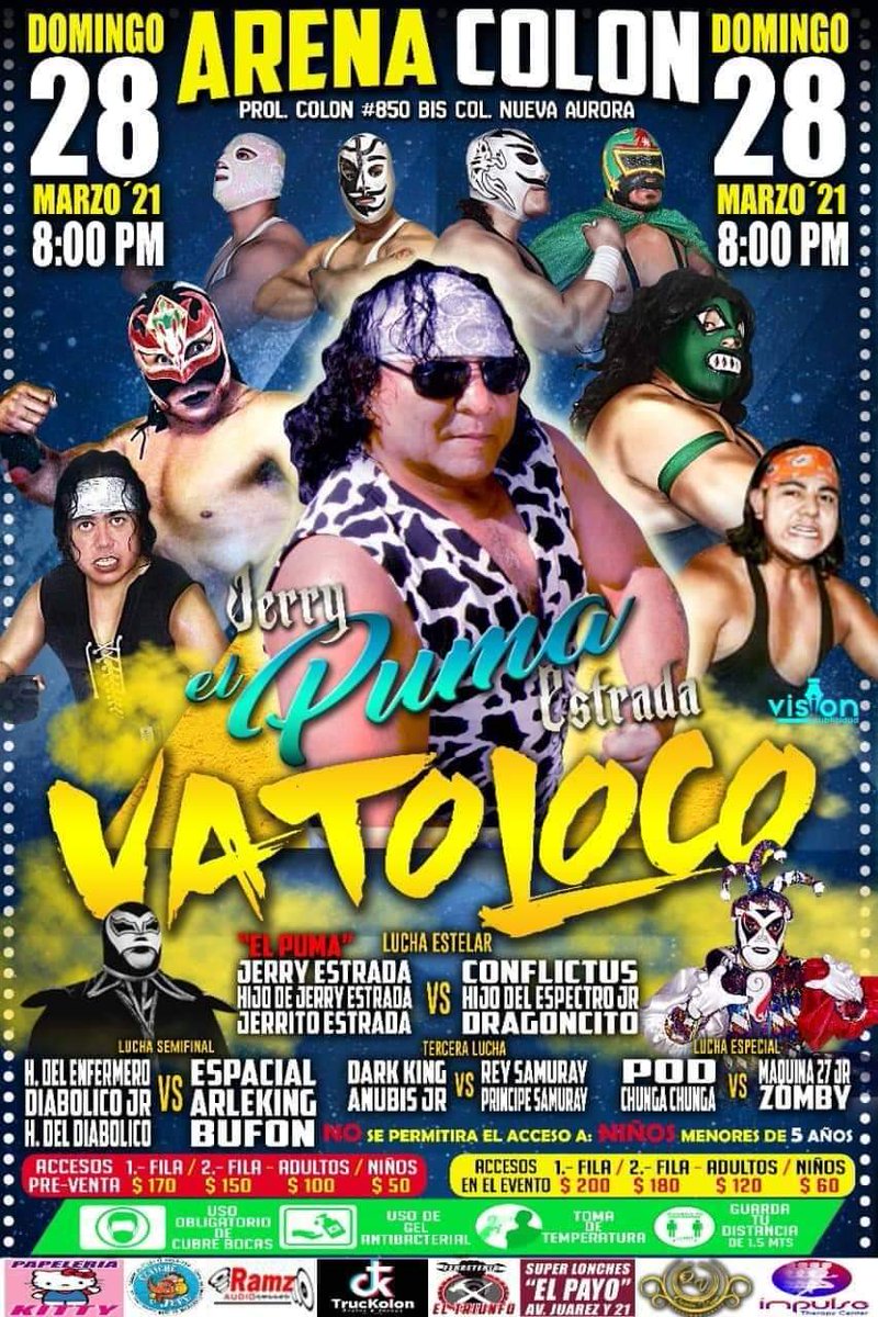 hijodelespectro's tweet image. 🔥⚰✅➕
Hoy los espero a toda la Nacion Espectral en la Arena Colon en este gran cartel de homenaje a la gran luchador Jerry Estrada ahí los veo y que pasen un  bonito Domingo.
#espectromanialodehoy #Uyaseeee #thegreenbeast #luchatime #LuchaLibreMexicana #prowrestling