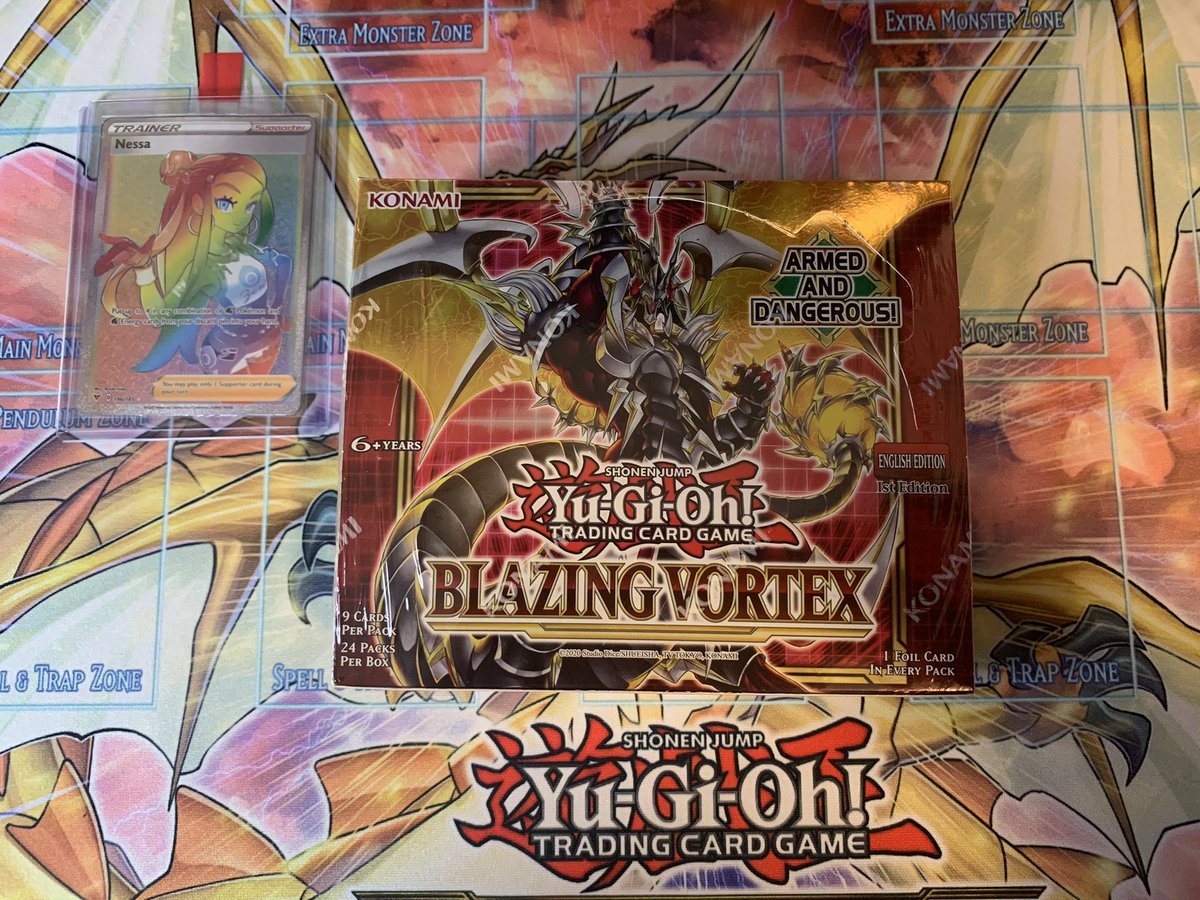 andrethepadre's tweet photo. Stopped by my local card shop and picked up a box of Blazing Vortex! Going back to my yugioh roots and unboxing this live! https://t.co/1tVKRRTCuT https://t.co/EROkLKEXL0
