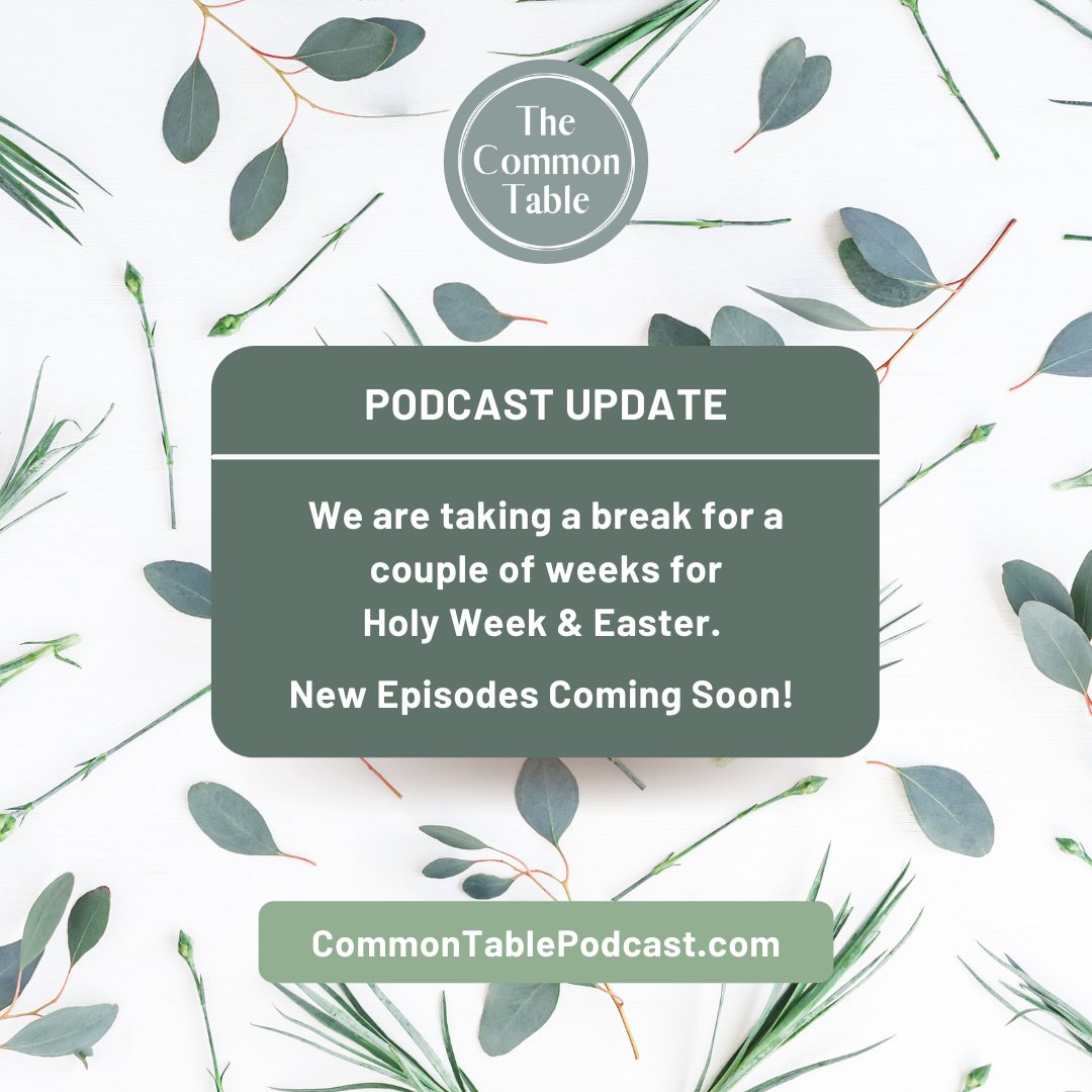 CommonTablePod's tweet image. Holy Week and Easter are a joyful time for the church with lots of extra opportunities for connection. In order to fully focus on this season of church life, The Common Table Podcast is taking a few weeks off from interviews. In the meantime, get caught up commontablepodcast.com/episodes