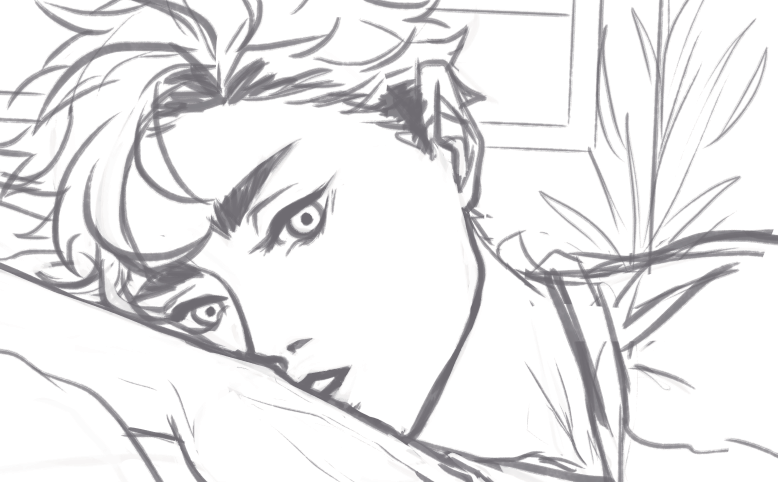 who's he looking at? hmm 