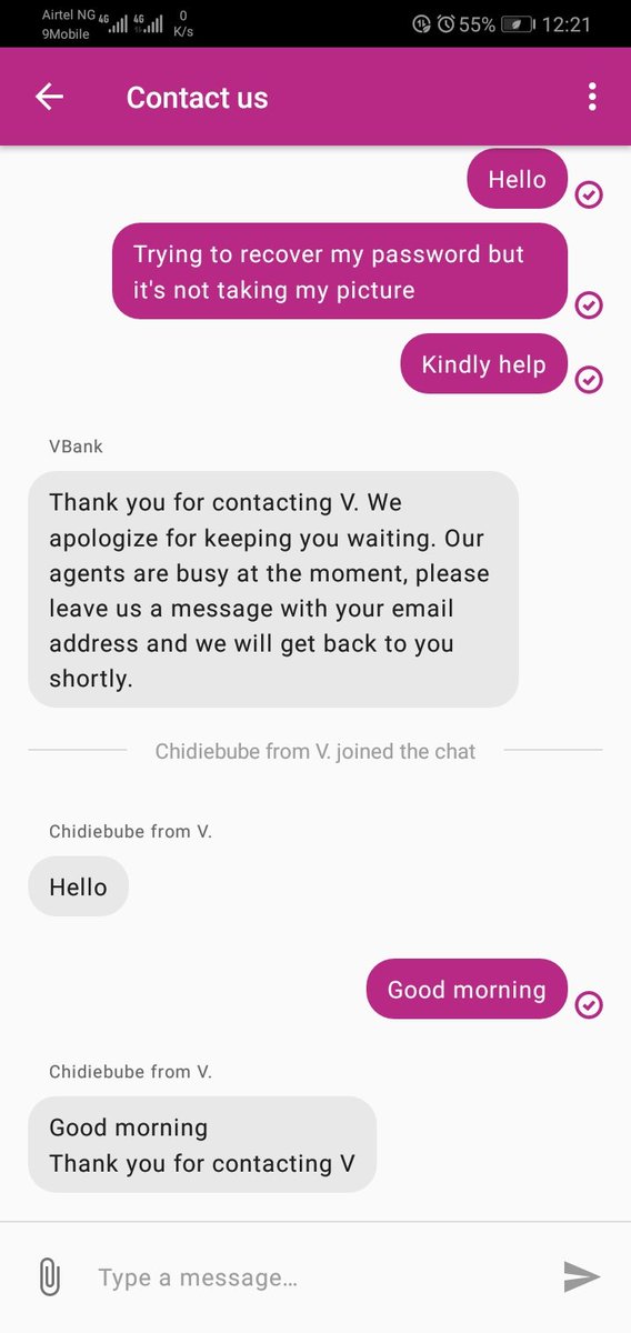 rawasset's tweet photo. It's 12am... Trying to recover my password.. Can't believe @vbankng actually attended to me 🔥🔥🔥
Non of my ancient banks will do this.
#BankWithV oo hmm https://t.co/lmkn92p7s6 https://t.co/kZroNLL1LV