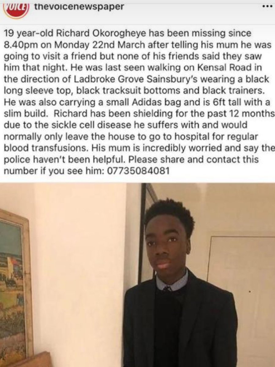 DawnButlerBrent's tweet photo. Hope Richard is found soon...🙏🏾

If you can help please call the number below. @TheVoiceNews https://t.co/O20yki0Qfs