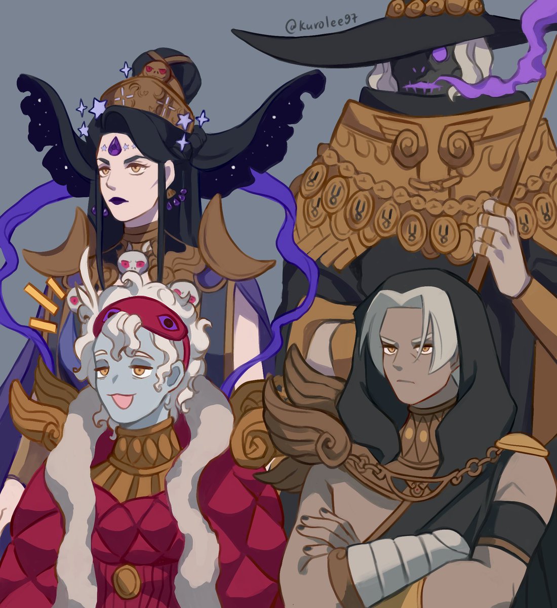 kurolee97's tweet photo. Goth family and then there’s Hypnos 👁 👁

#hadesgame https://t.co/7UjLAB5GI5