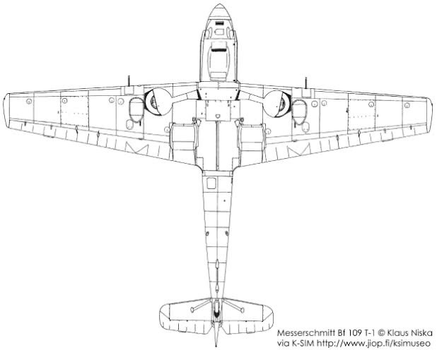 Bv155の始まりはメッサーシュミットBf109T型から。空母グラーフ・ツエッペリン搭載機として主翼を延長したタイプ。この長い主翼が全ての始まりだったのです。 