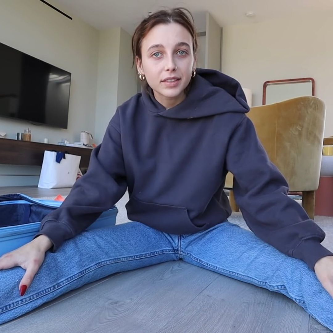 Emma chamberlain shop light blue hoodie