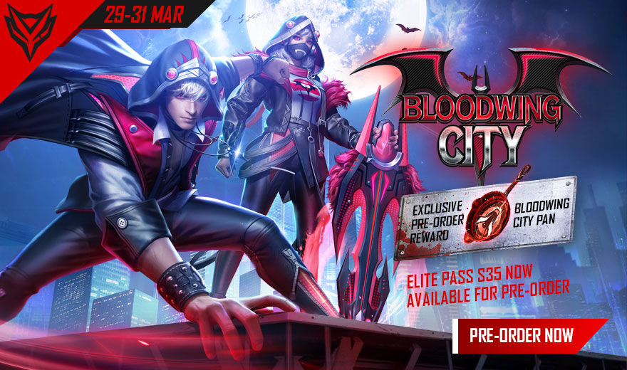 IndiaFreeFire's tweet photo. The new Elite Pass is on its way! Pre-order now to get the Bloodwing City Pan skin. ๐ณ
#FreeFire #IndiaKaBattleRoyale #Booyah https://t.co/Vwb0tSsUGT