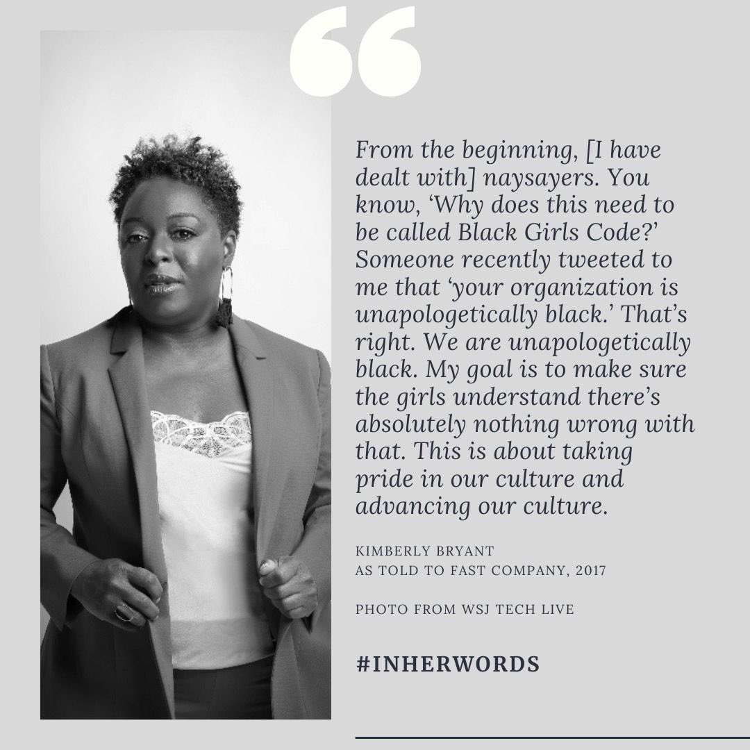 WomenStorySalon's tweet photo. Today’s #StoryADay: Kimberly Bryant @6Gems, Founder &amp; CEO @BlackGirlsCode. Check out the #StoryCore, #OriginStory, #StorySurprise &amp; her thoughts on her focus on black girls #InHerWords  #Women #Science #Stem #Tech #entrepreneur #innovation #FemaleFounders #WomensHistoryMonth https://t.co/z7fJrBtMns