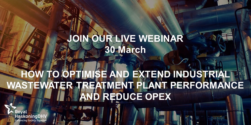 RHDHV_ID's tweet photo. Last chance! Register for our webinar 30 March:How to optimise &amp; extend #industrial wastewater treatment plant performance and reduce #OPEX. You will learn about several case studies as well as the added value of problem analysis. Register here https://t.co/GLpzx6aRKP https://t.co/3EZWI64KC7