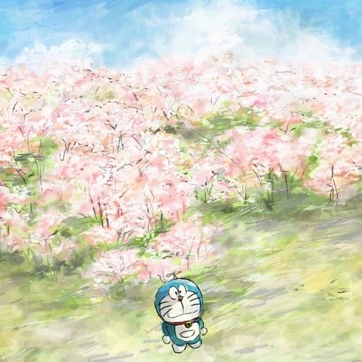 「桜の絵まだあるのでみて #ドラえもん #桜 」|望月田吾作のイラスト